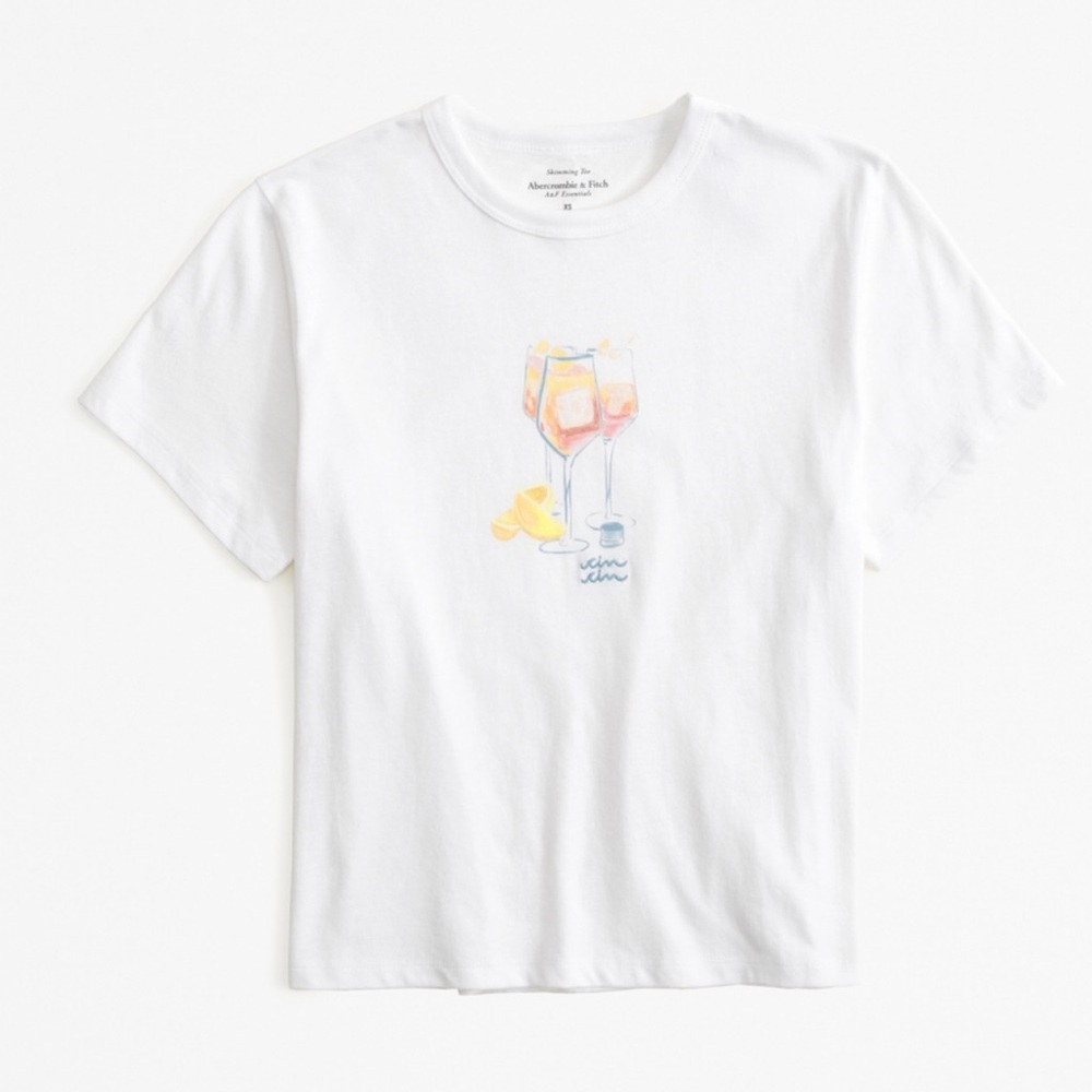 Abercrombie & Fitch Short-Sleeve Cocktail Graphic Skimming Tee